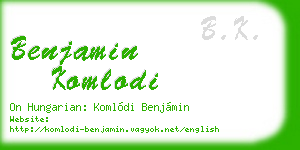 benjamin komlodi business card