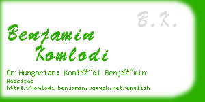 benjamin komlodi business card
